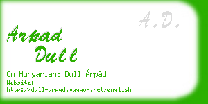 arpad dull business card